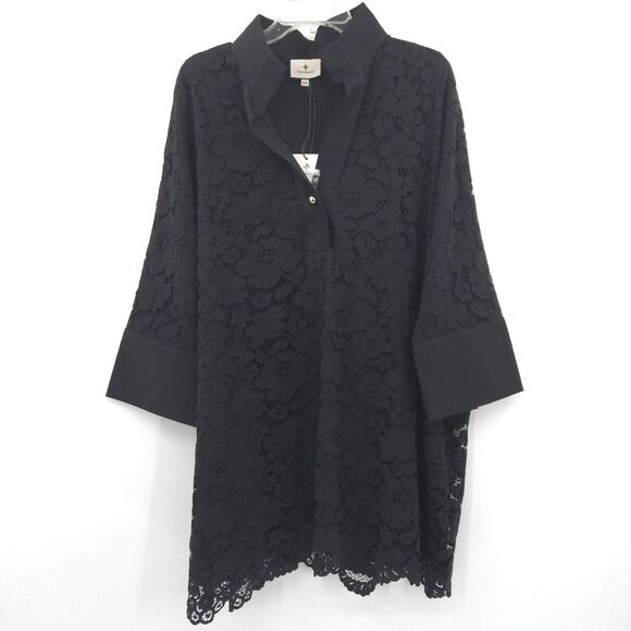 Tuckernuck NWT Black Lace Willow Blouse Size XXXL popover tunic top - Picture 4 of 15